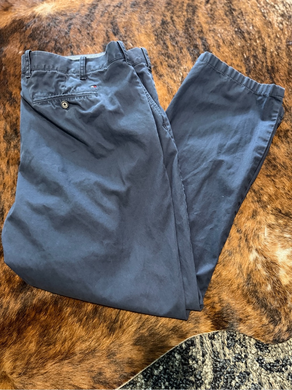 Tommy Hilfiger Men’s Blue Chino Pants Regular Fit Straight Leg 40 Cotton